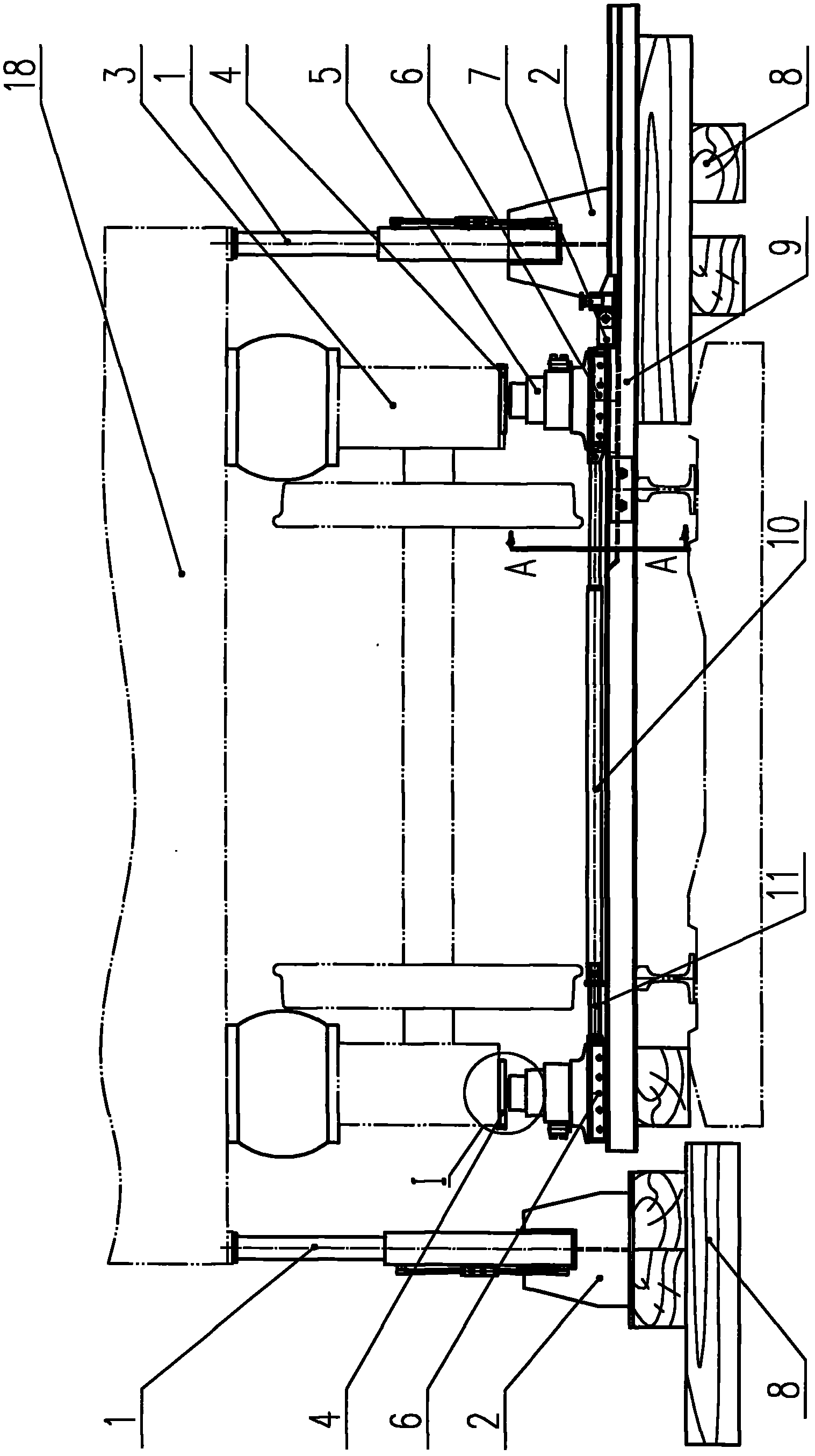 Support type rescue restarting equipment with hydraulic oil cylinders at two sides for motor train unit