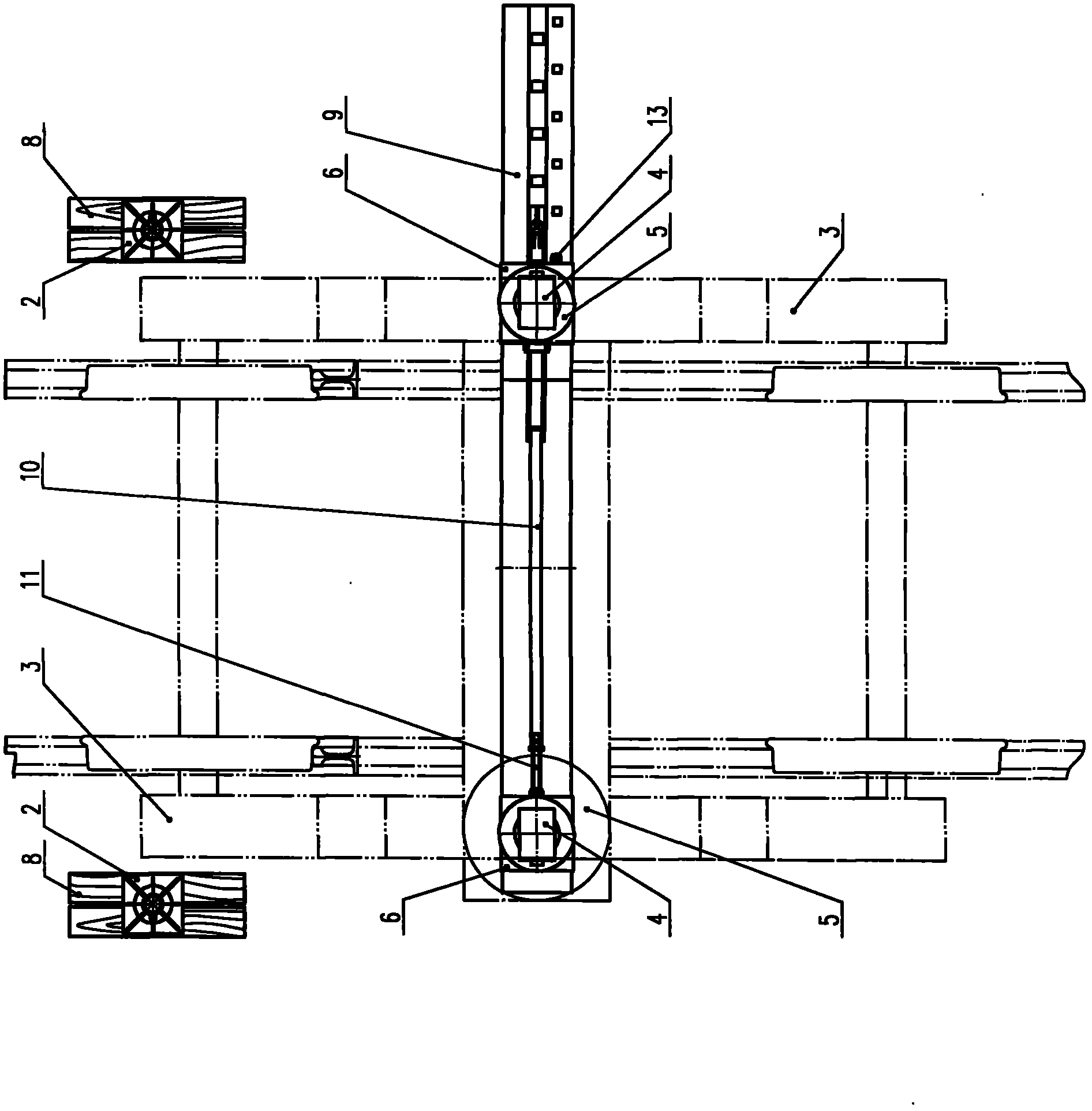 Support type rescue restarting equipment with hydraulic oil cylinders at two sides for motor train unit