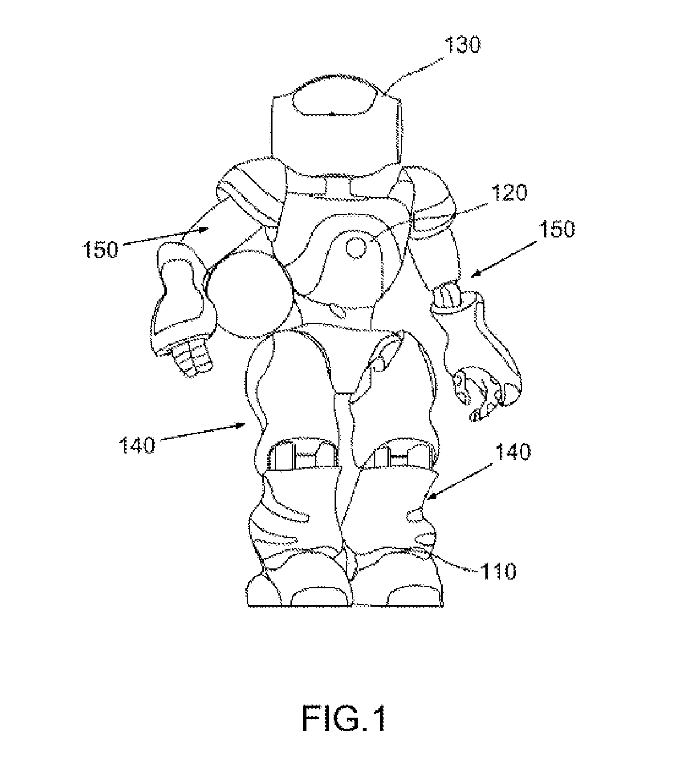 Humanoid game-playing robot, method and system for using said robot