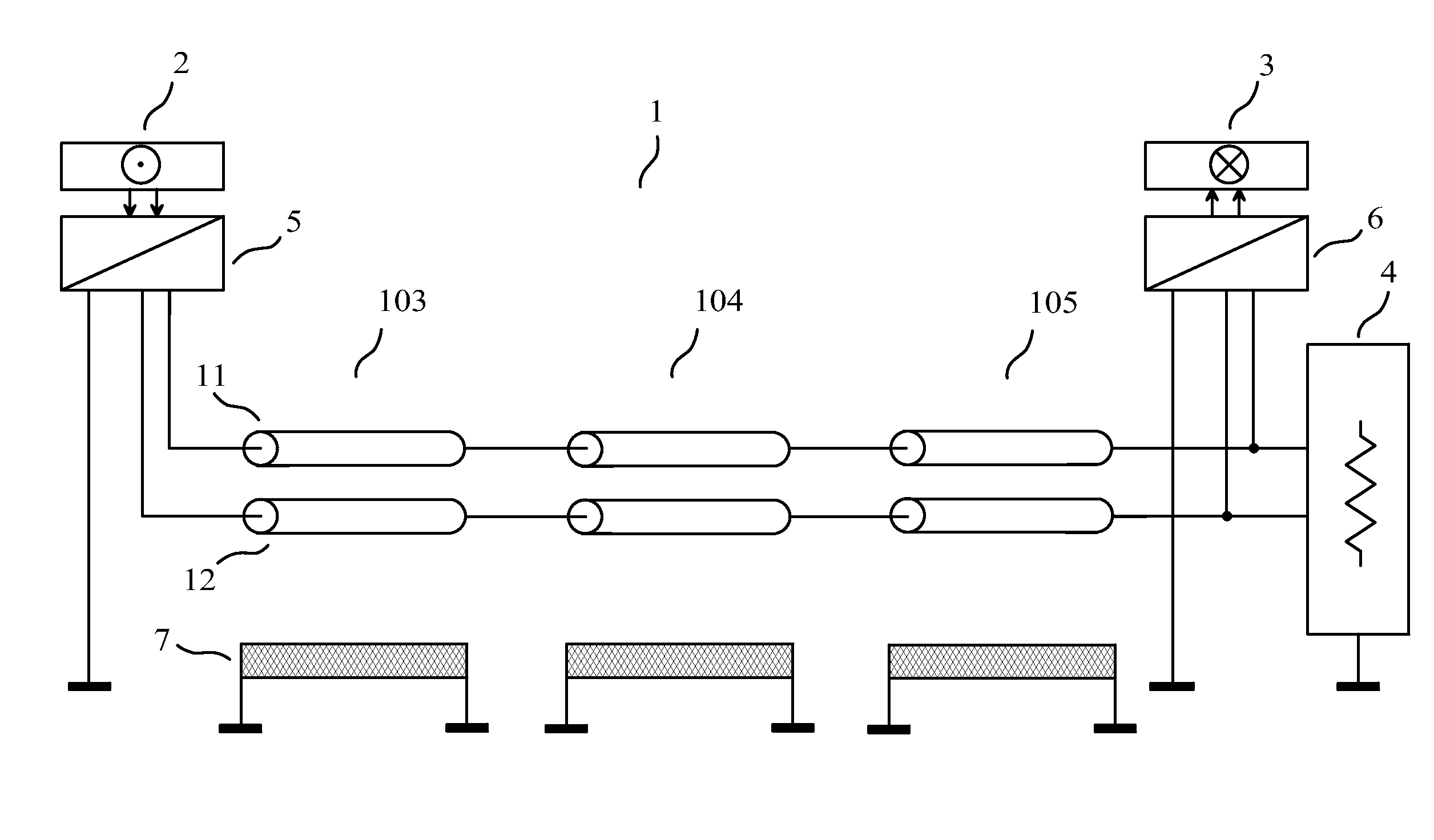 Method for transmission using a non-uniform interconnection