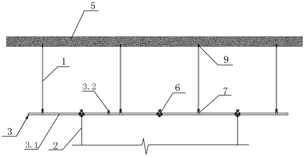 Quickly-mounted transfer layer crane support structure and construction method thereof