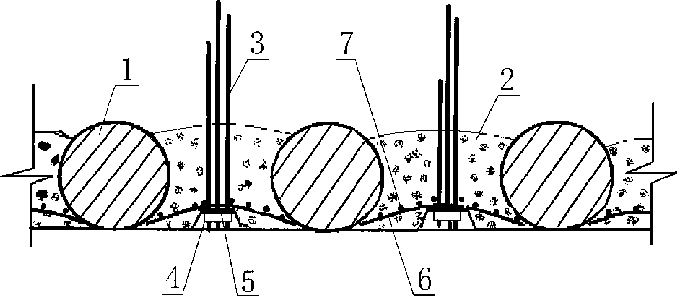 Pit pile anchor breast wall concrete breast beam structure and construction method thereof