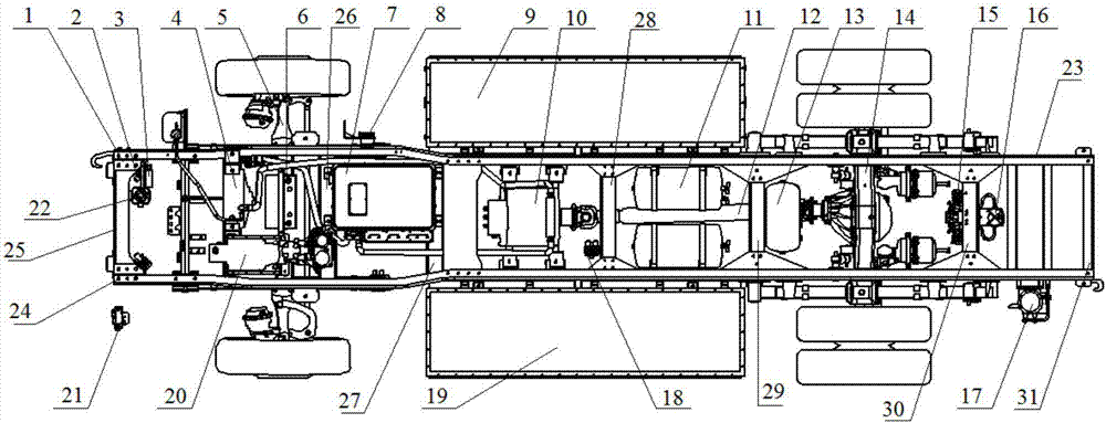 Pure electric light truck chassis