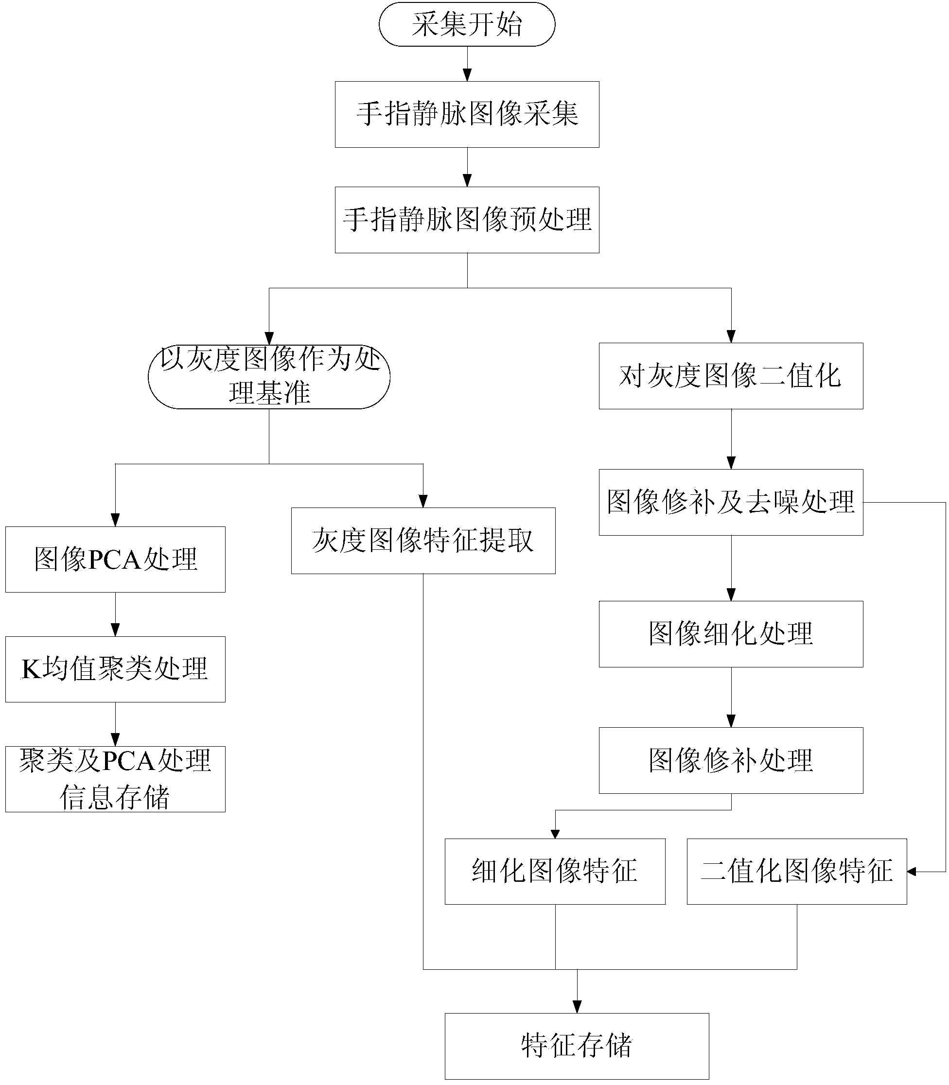 Finger vein identification method