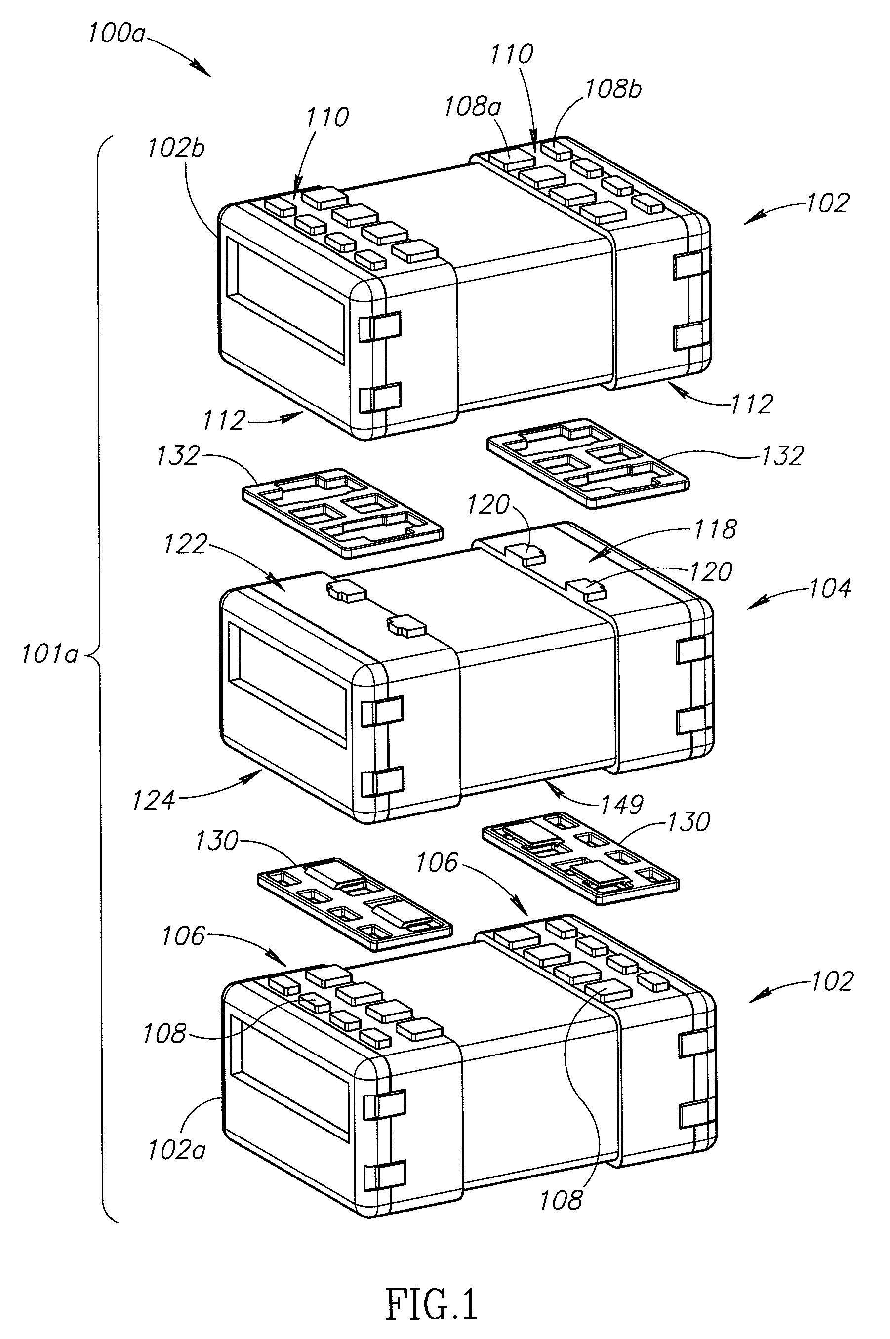 Container stacking system with universal members