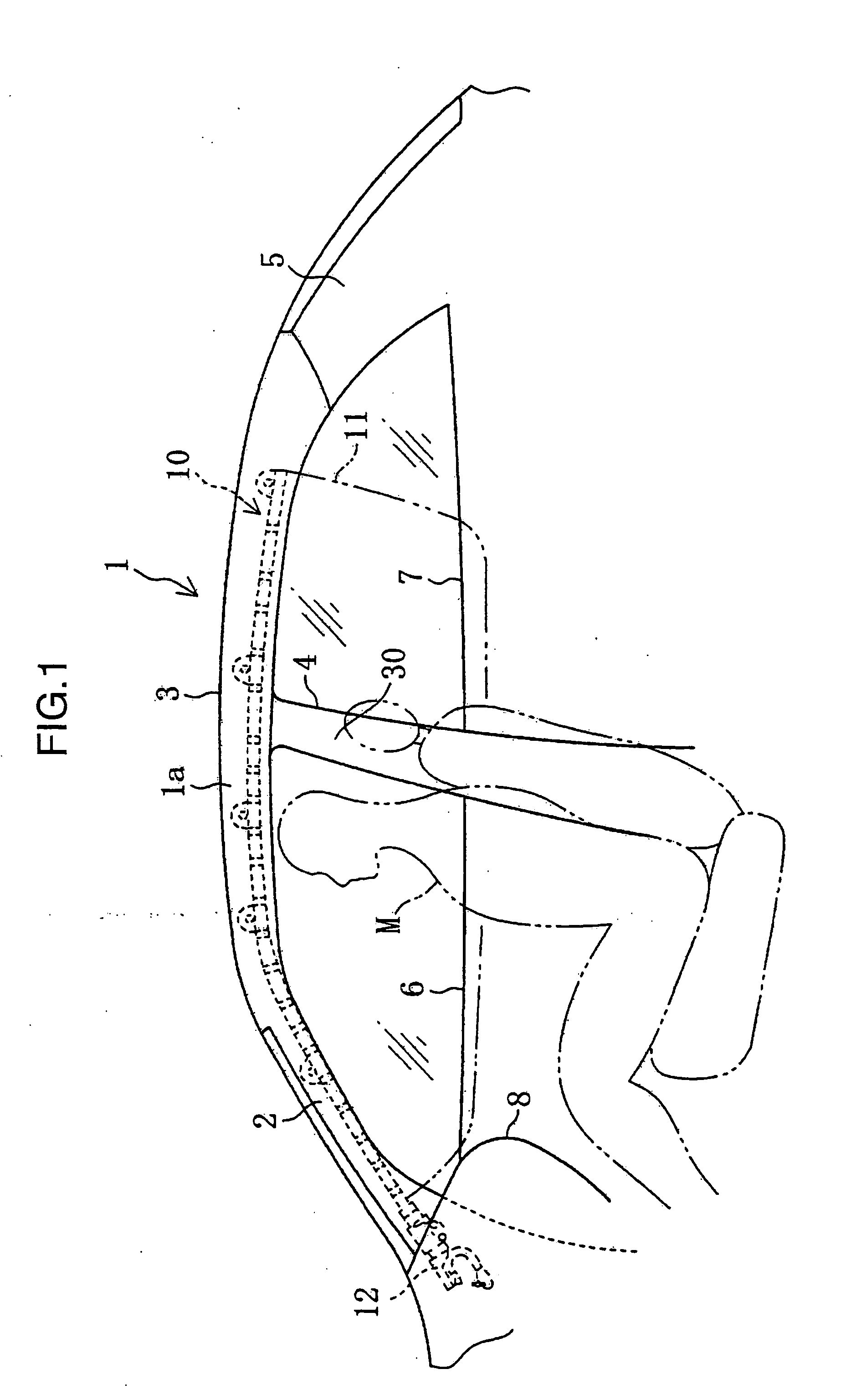 Curtain airbag arrangement structure