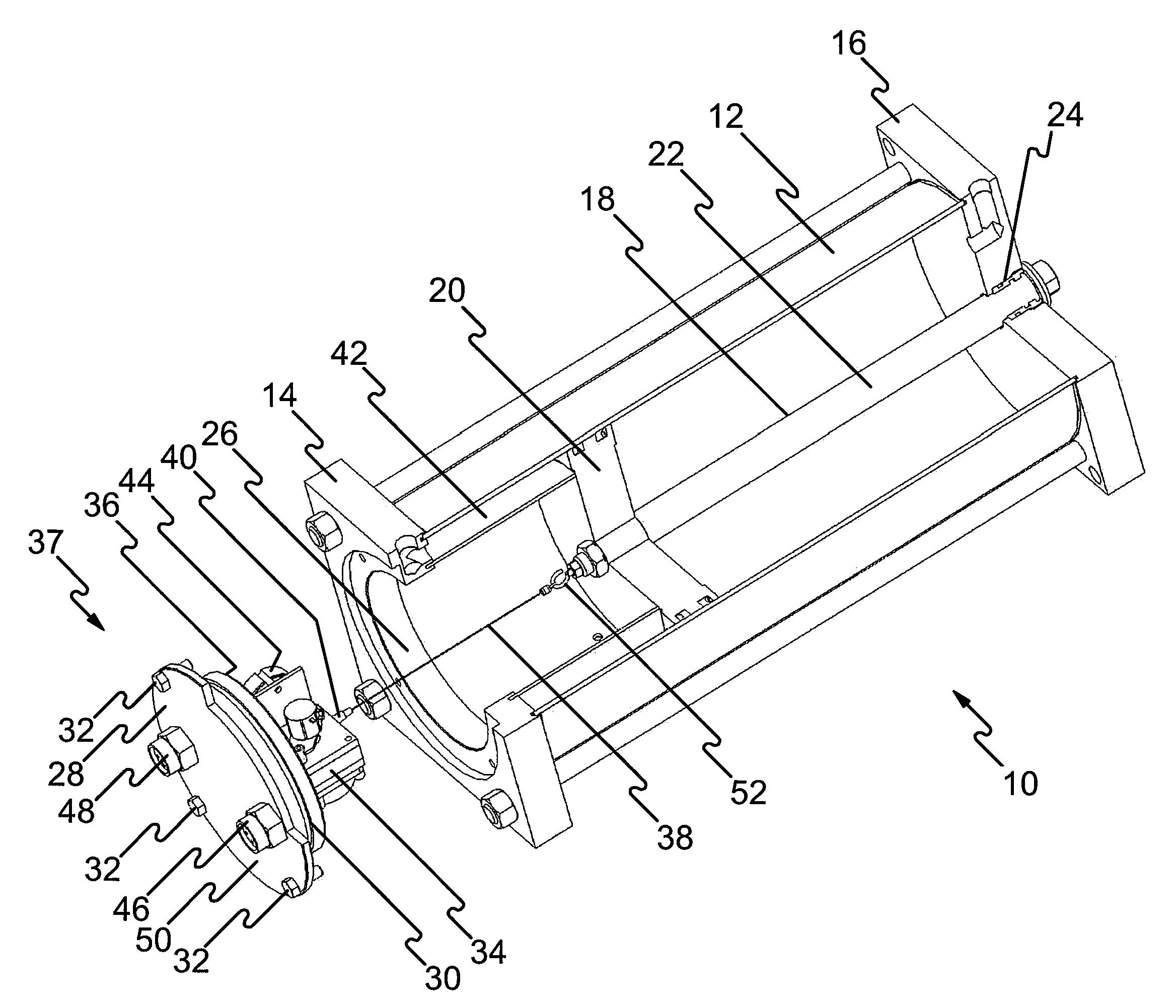 Fluid-powered actuator having an internal position sensor and a sensor module therefor