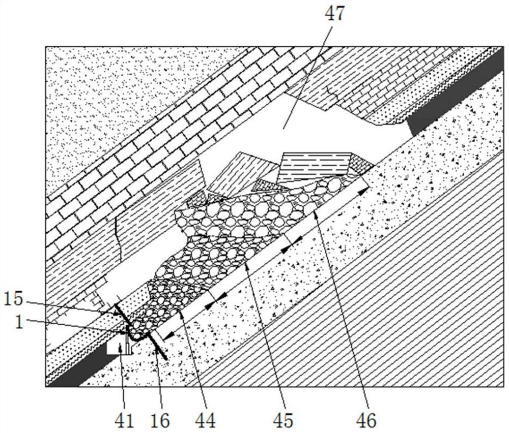 Large inclined angle coal seam gob-side entry retaining flexible roadway protection method