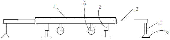 Aluminum elevator base supporting leg mechanism