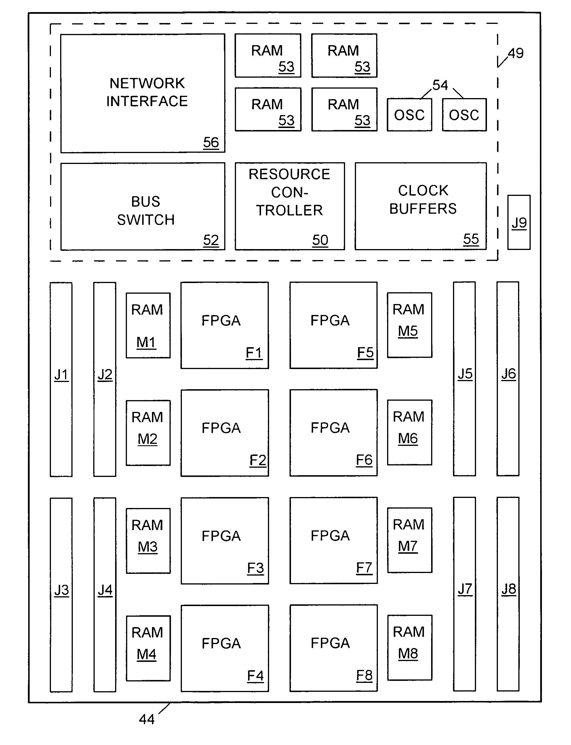 Resource board for emulation system