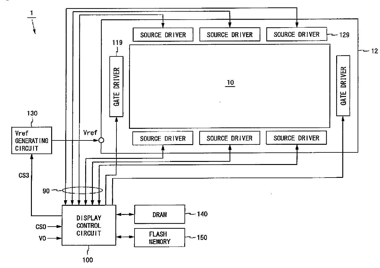 Display device and drive current detection method for same