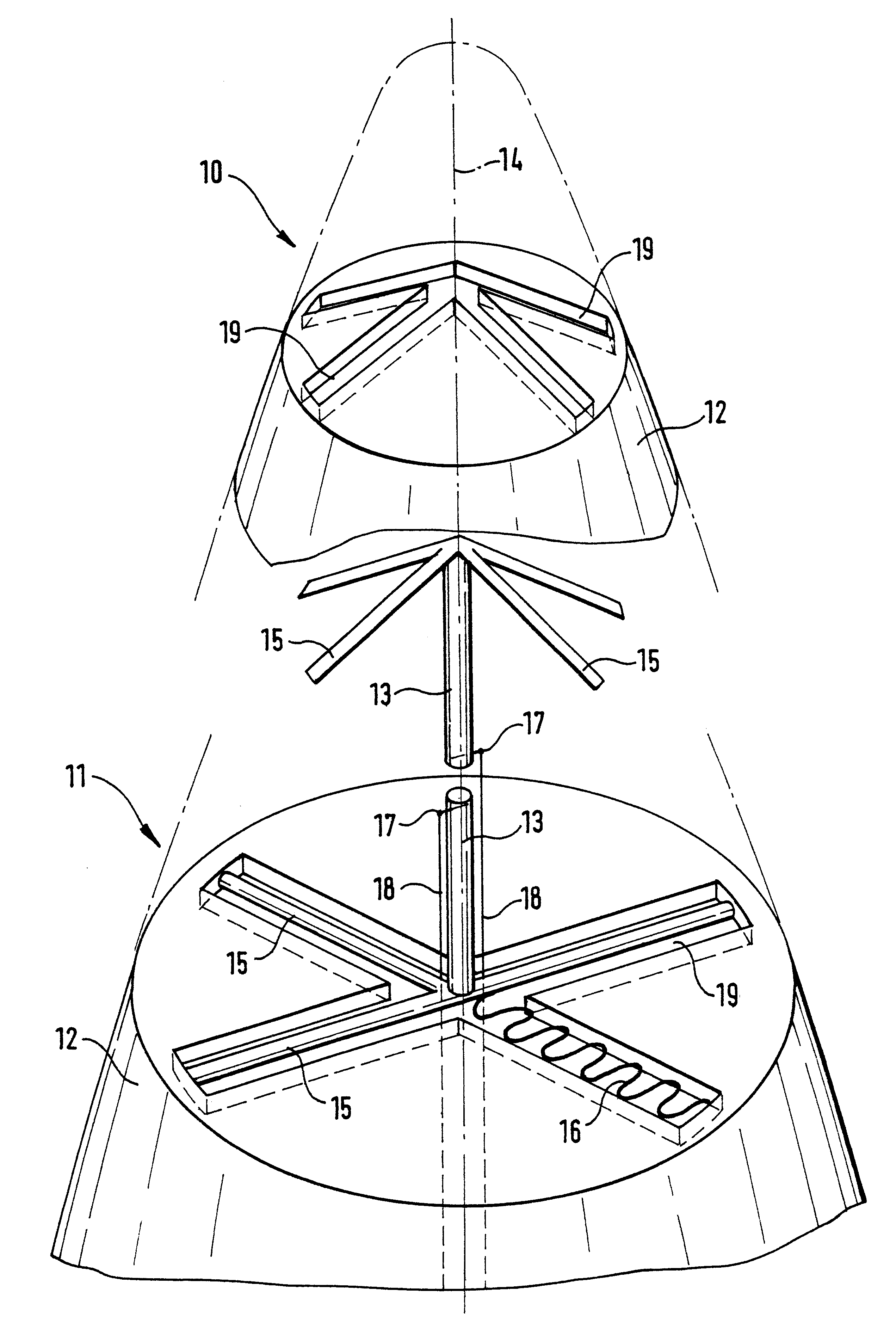 Munition article with antenna for satellite navigation