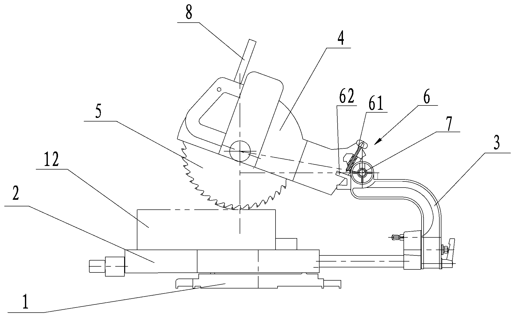 Miter saw and cutting depth adjusting method for same