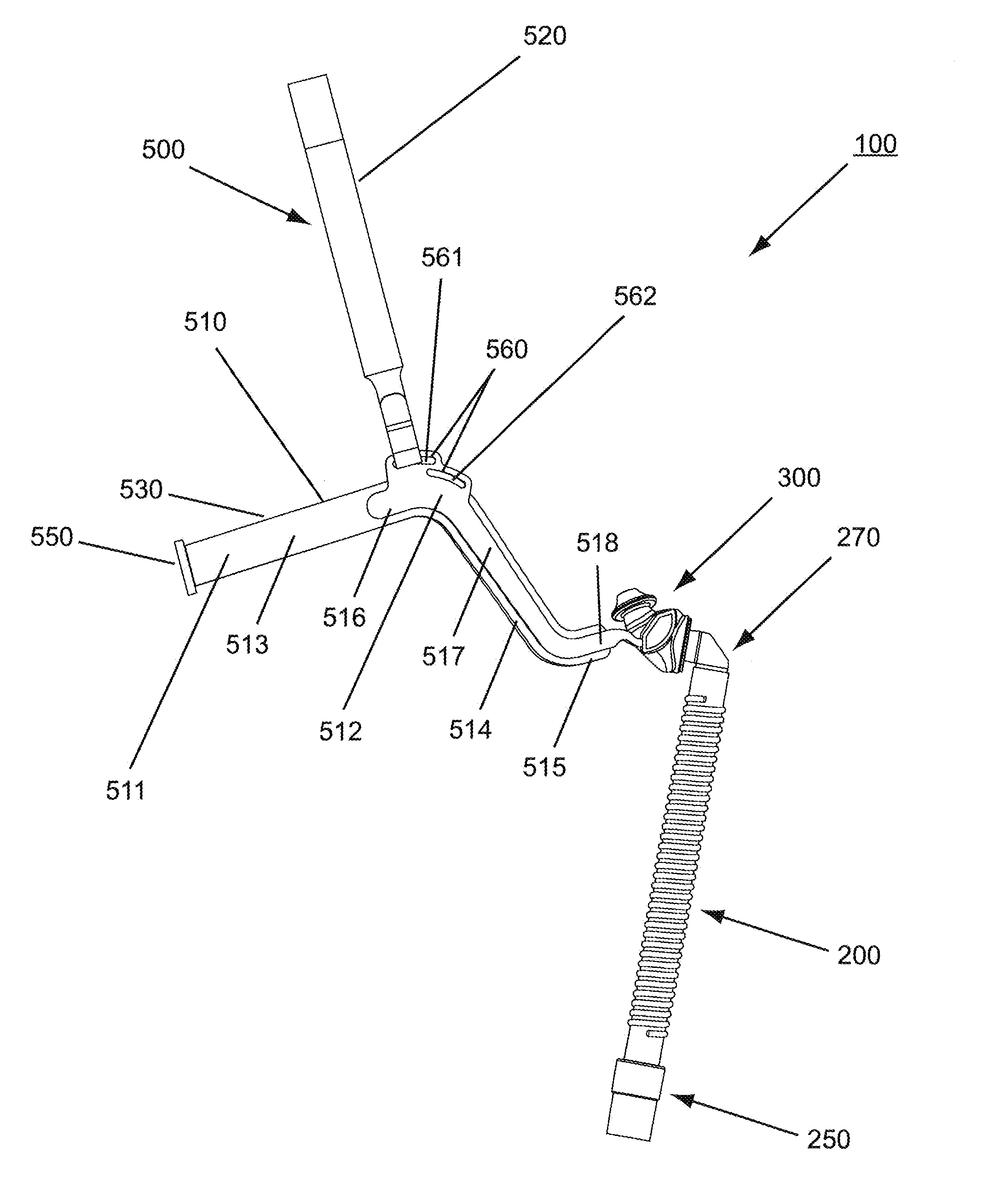 Adjustable nasal prong and headgear assembly