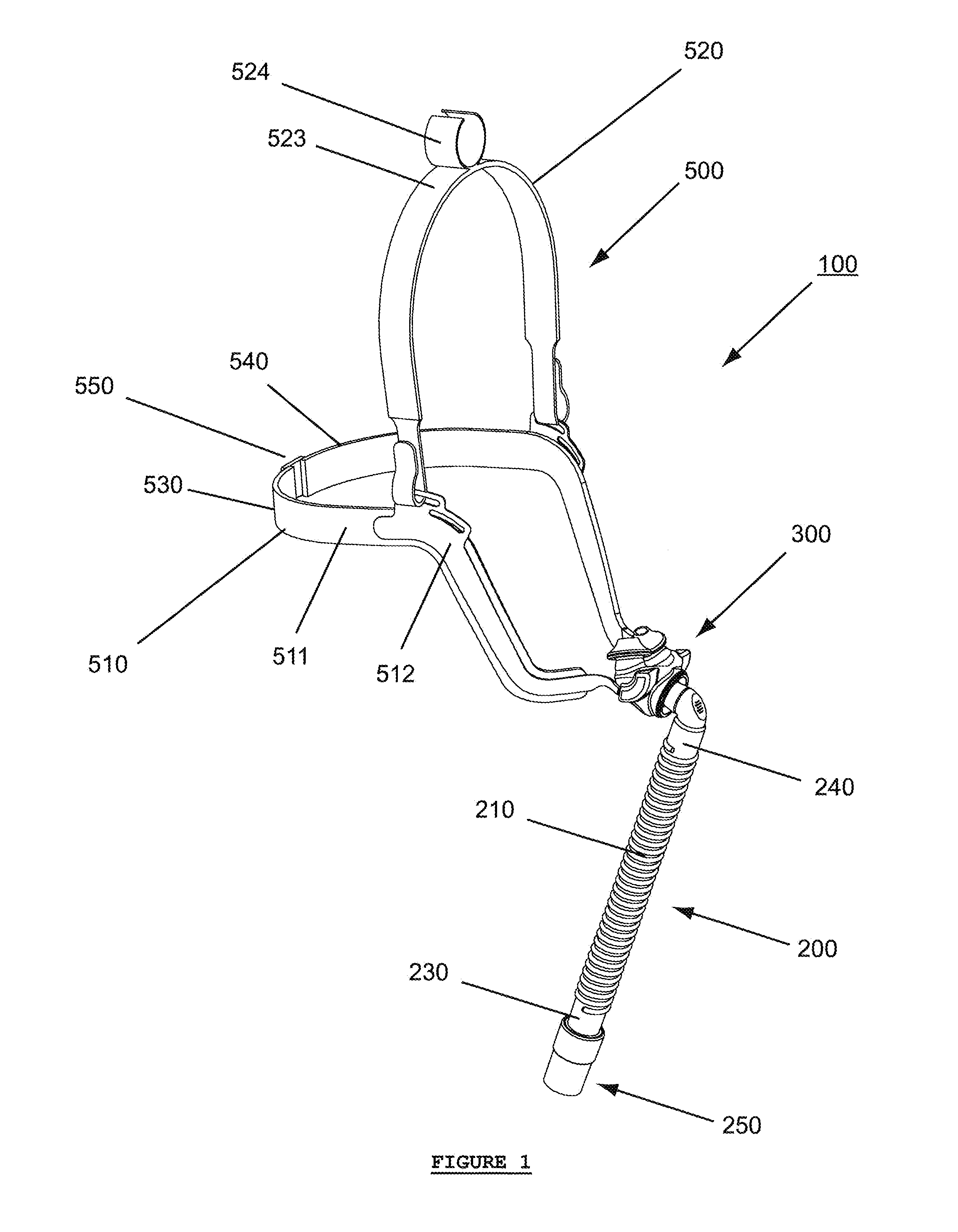 Adjustable nasal prong and headgear assembly