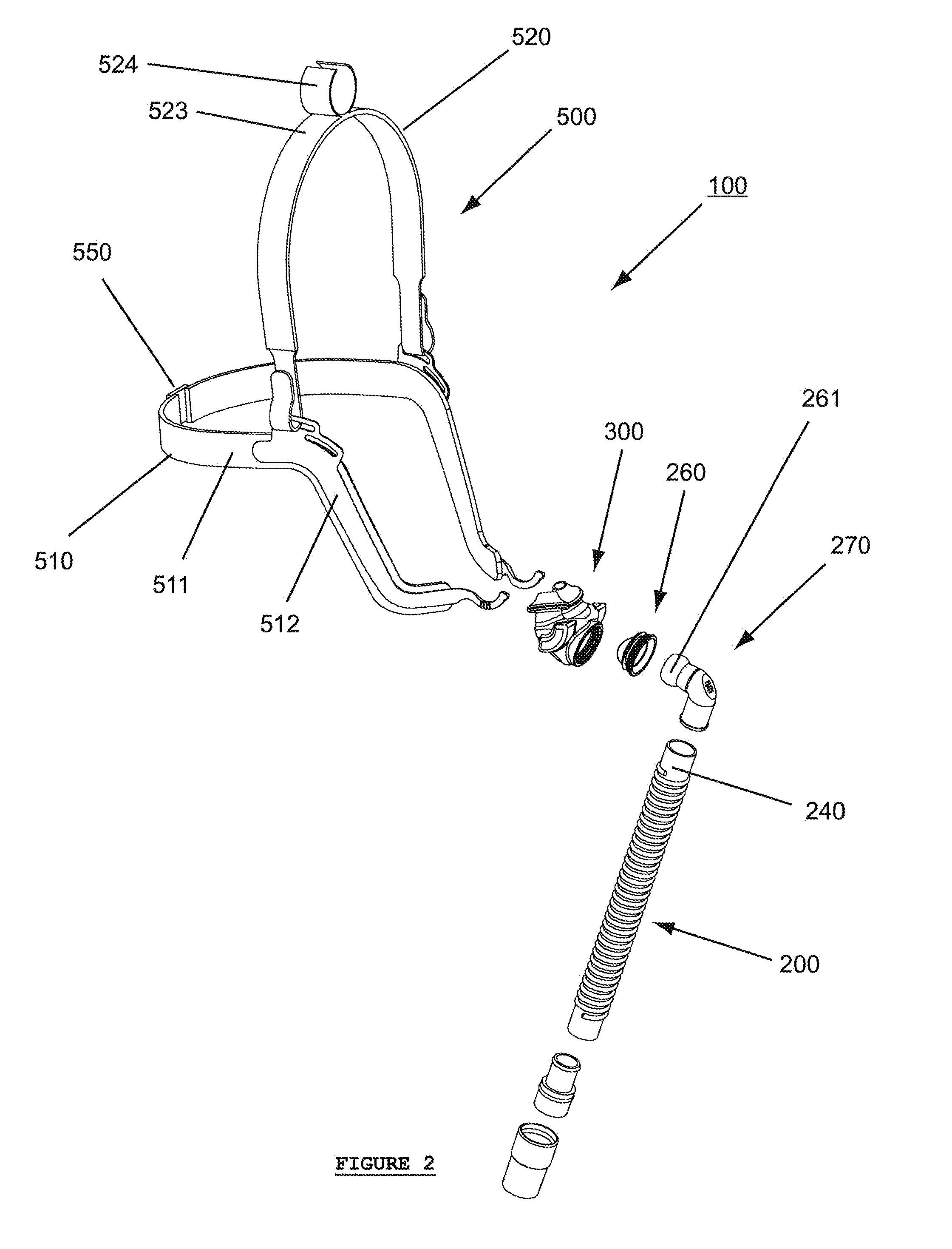 Adjustable nasal prong and headgear assembly