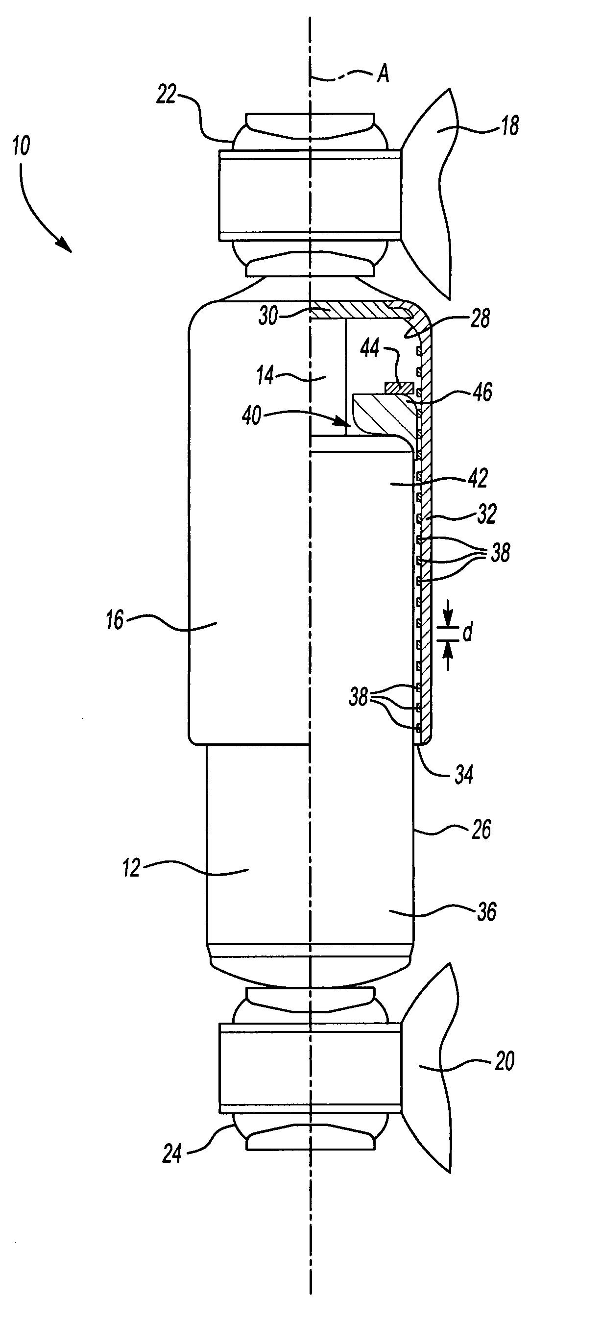 Shock absorber with integrated position sensor