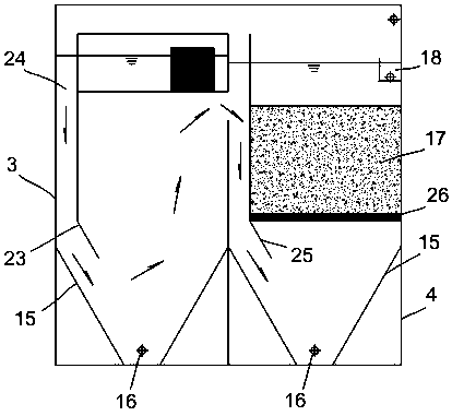 Multistage AO-MBBR (anaerobic-moving bed biofilm reactor) technological sewage treatment device with adjustable stage number and treatment method