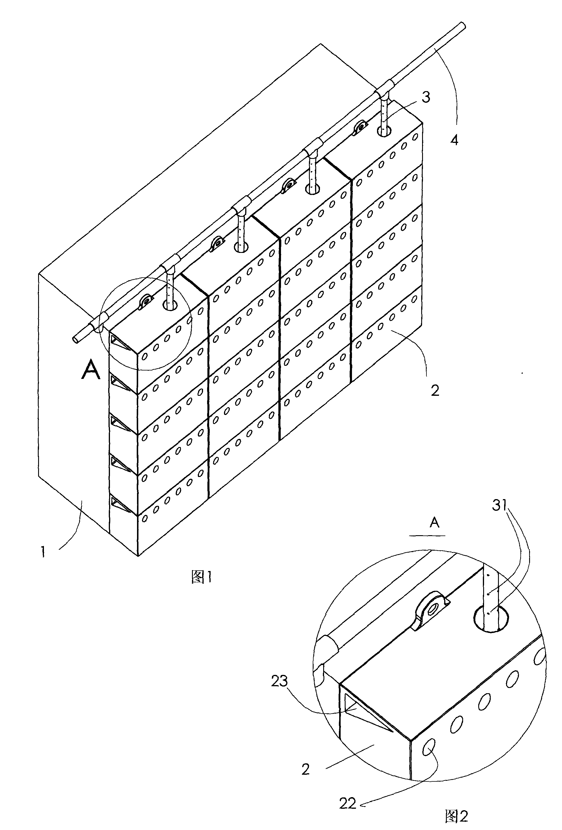 Cooling outer wall structure of building and molding method thereof