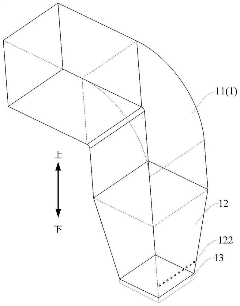 Processing method of flue gas duct measuring section and flue gas duct measuring section