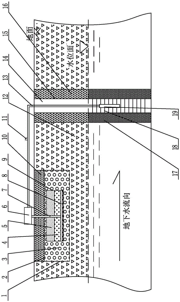 Device and method for repairing hexavalent chromium-polluted groundwater by virtue of up-flow PRB technology