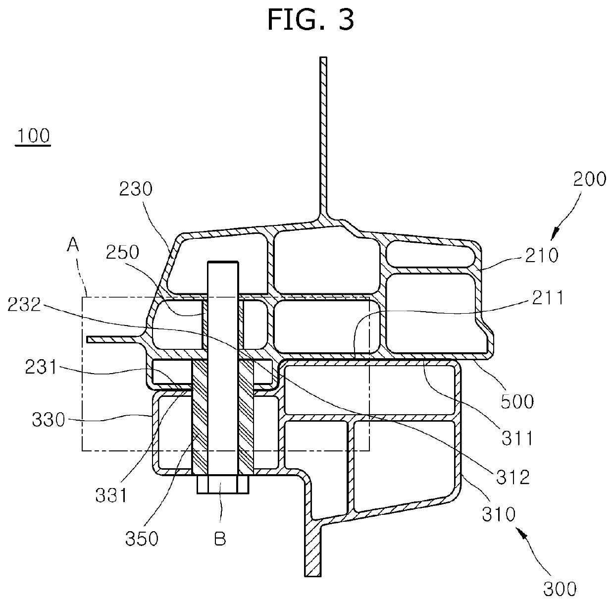 Coupling structure of vehicle body and chassis frame