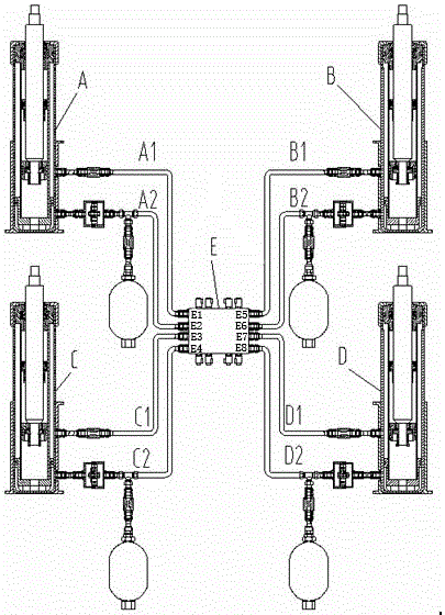 Intelligent hydraulic cross-linked suspension system