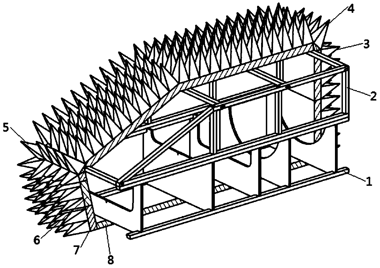 Electromagnetic scattering test device and test method for aeroengine nozzle cavity