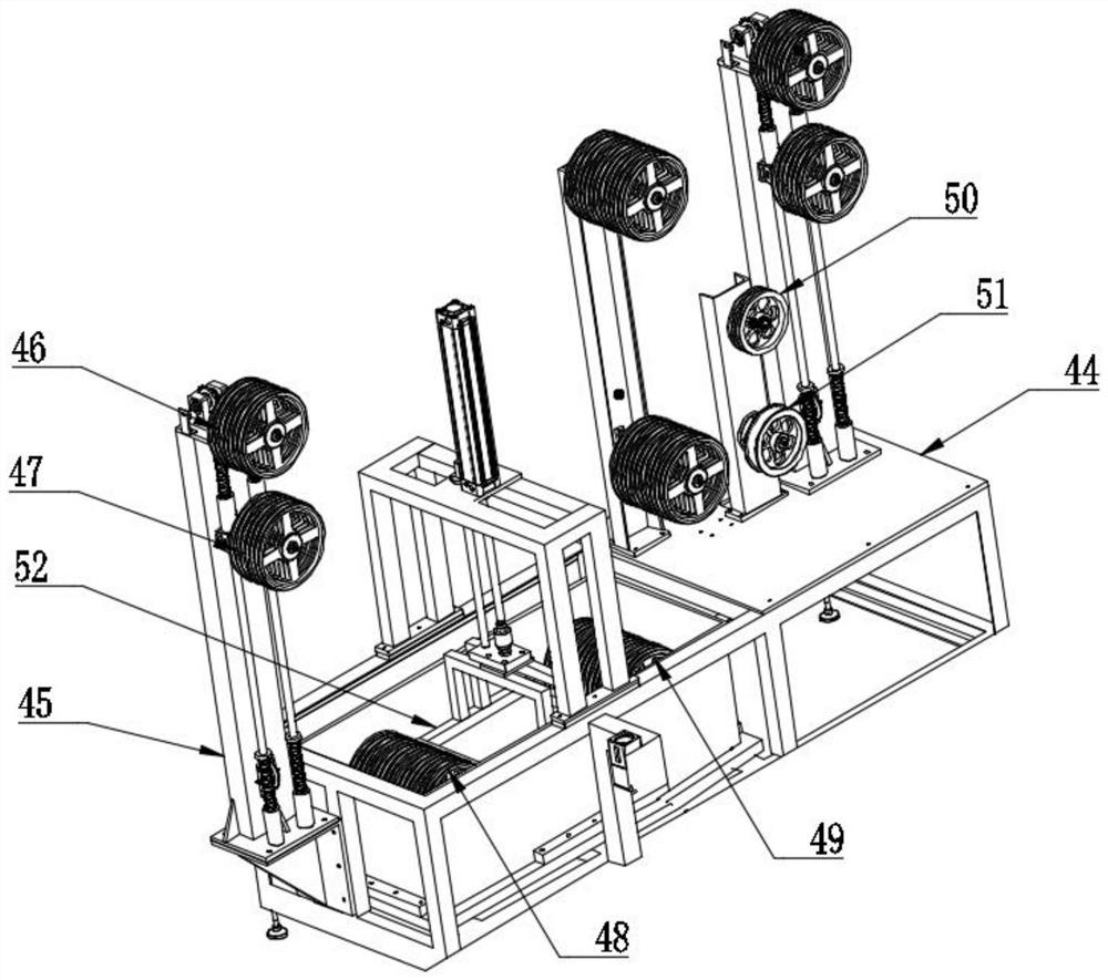 A fully automatic electric blanket wiring compound machine