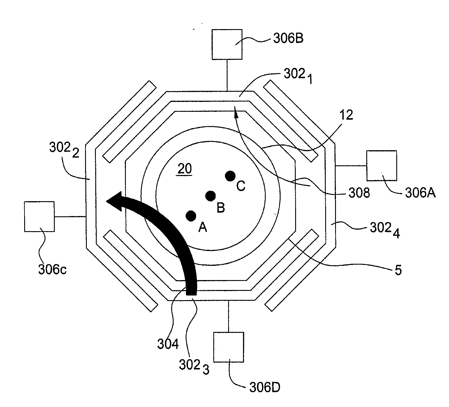 Method for shaping a magnetic field in a magnetic field-enhanced plasma reactor