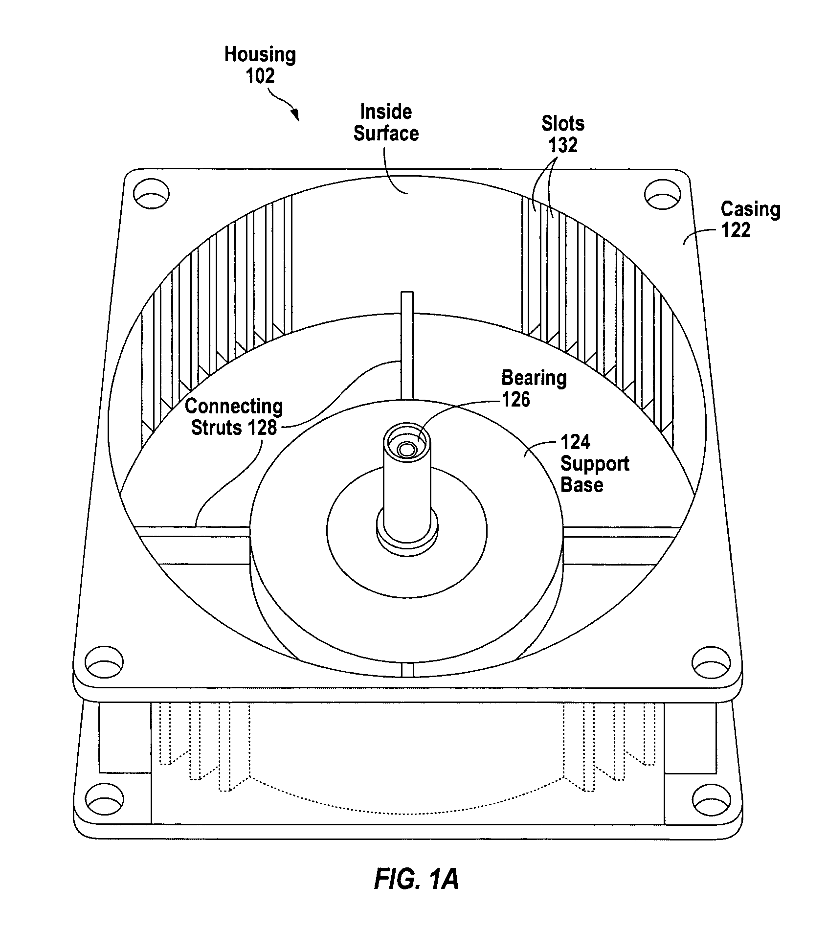 Slots in fan housing to reduce tonal noise