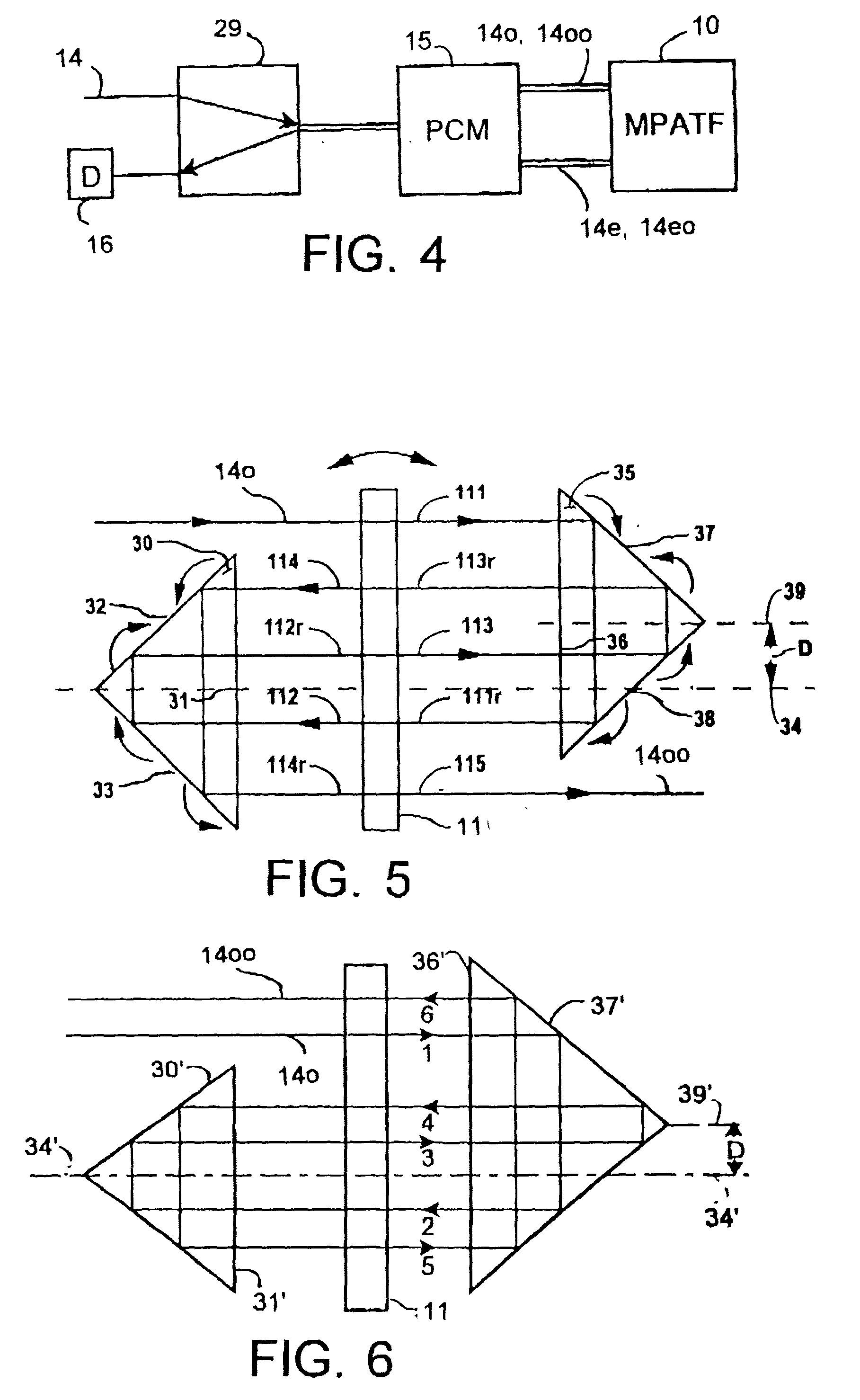 Multi-pass tunable optical filter using a polarization-dependent filter element; and multi-pass optics therefor