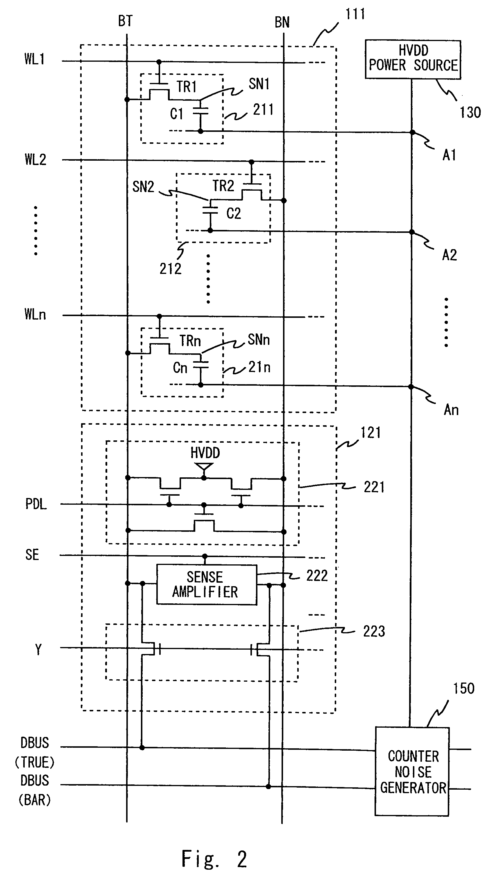 Semiconductor storage device including counter noise generator and method of controlling the same