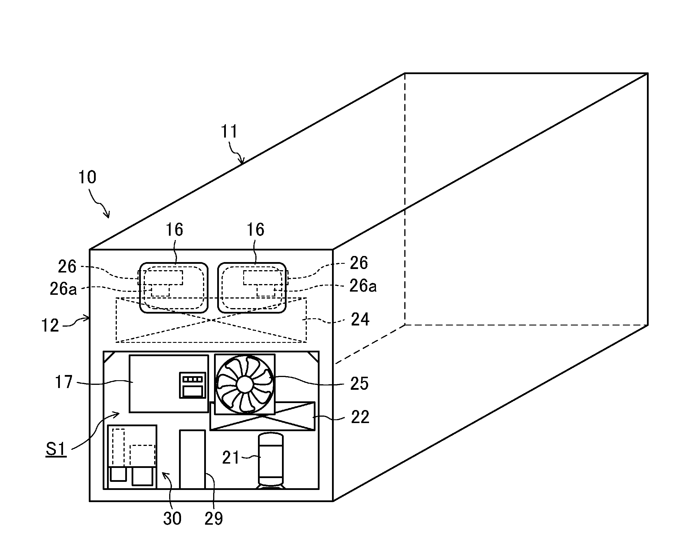 Refrigeration device for container