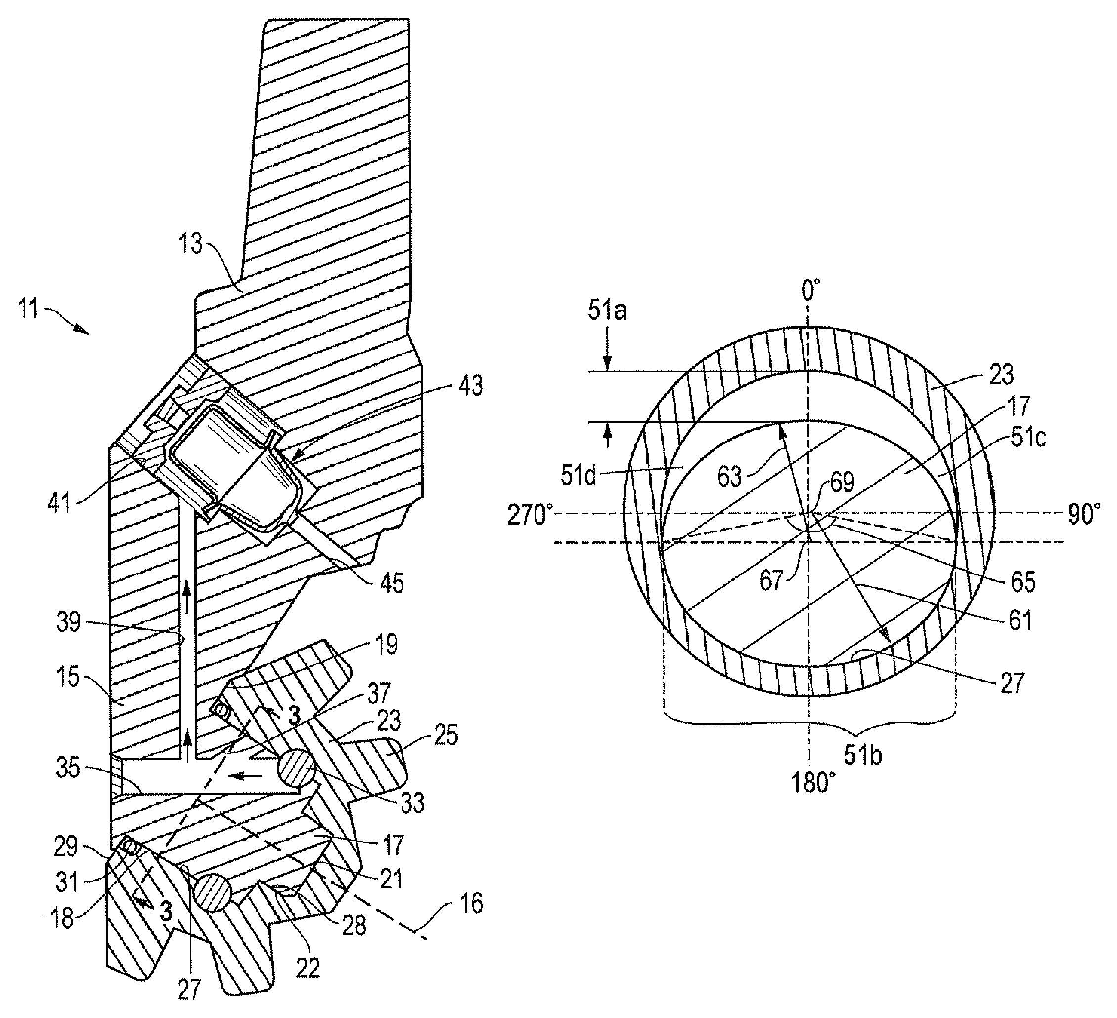 Conformal bearing for rock drill bit