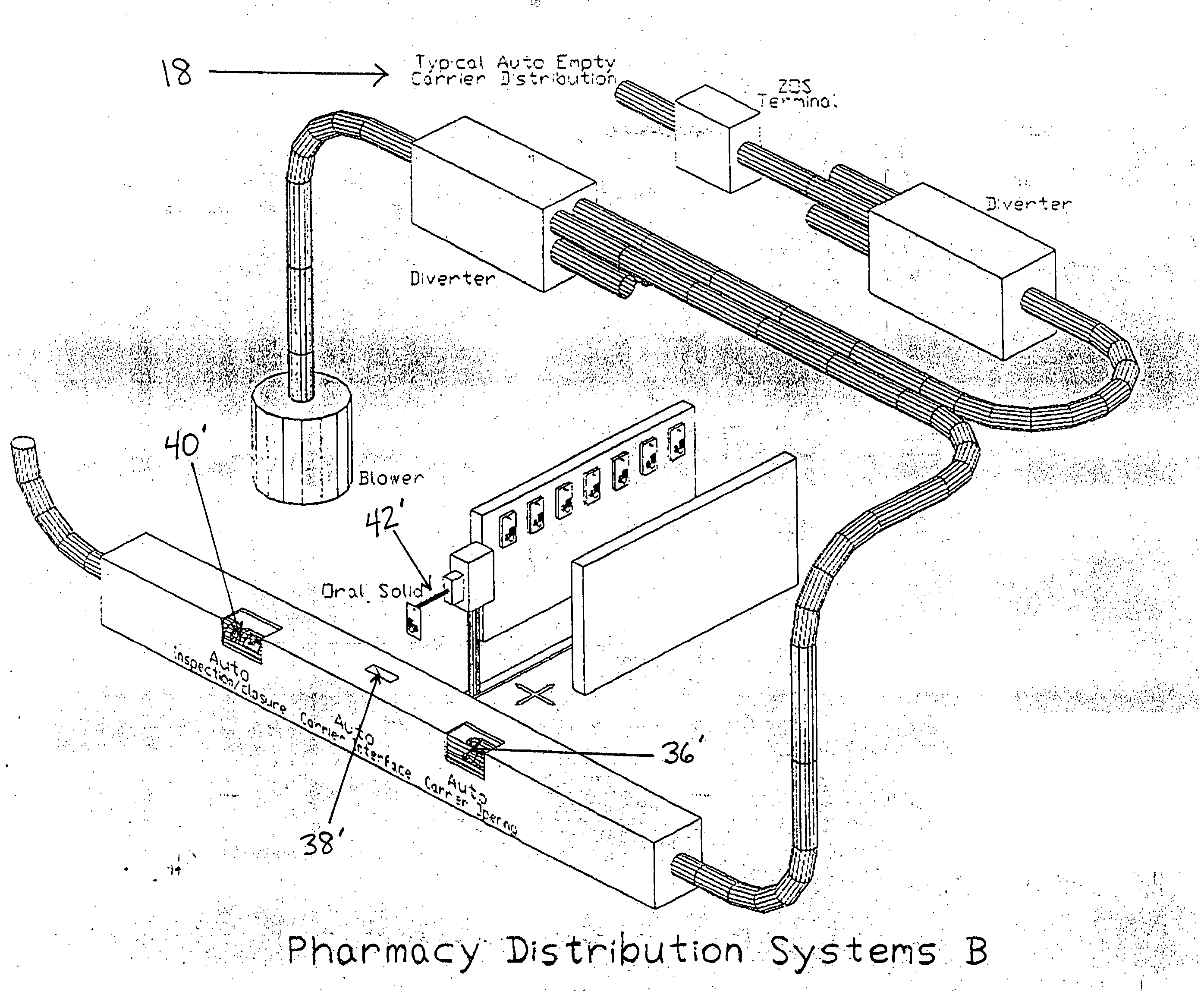 Automatic empty carrier storage, retrieval and distribution system