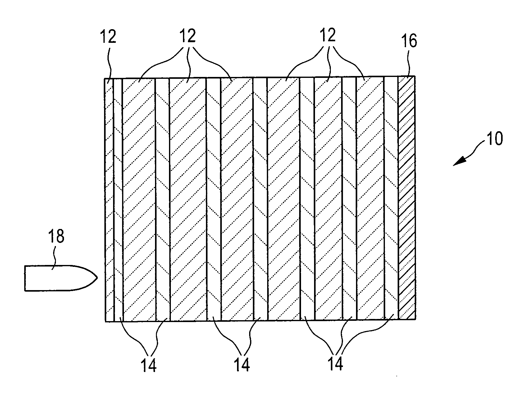 Bullet-resistant transparent laminate composite and protection arrangement having a bullet-resistant transparent laminate composite