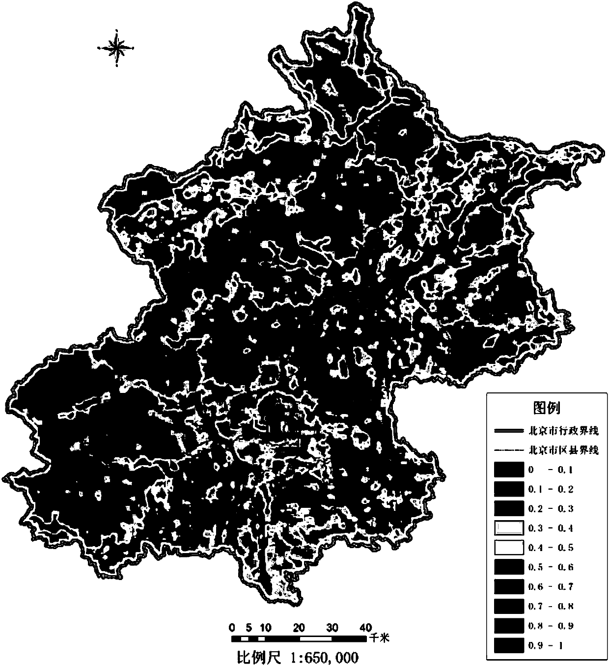 Evaluation method for landscape fragmentation index