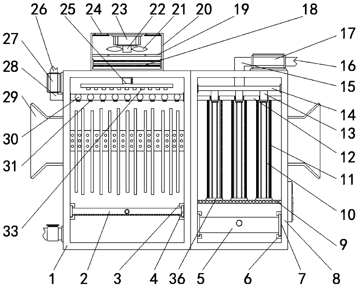 Full-automatic high-efficiency electrostatic dust removal device