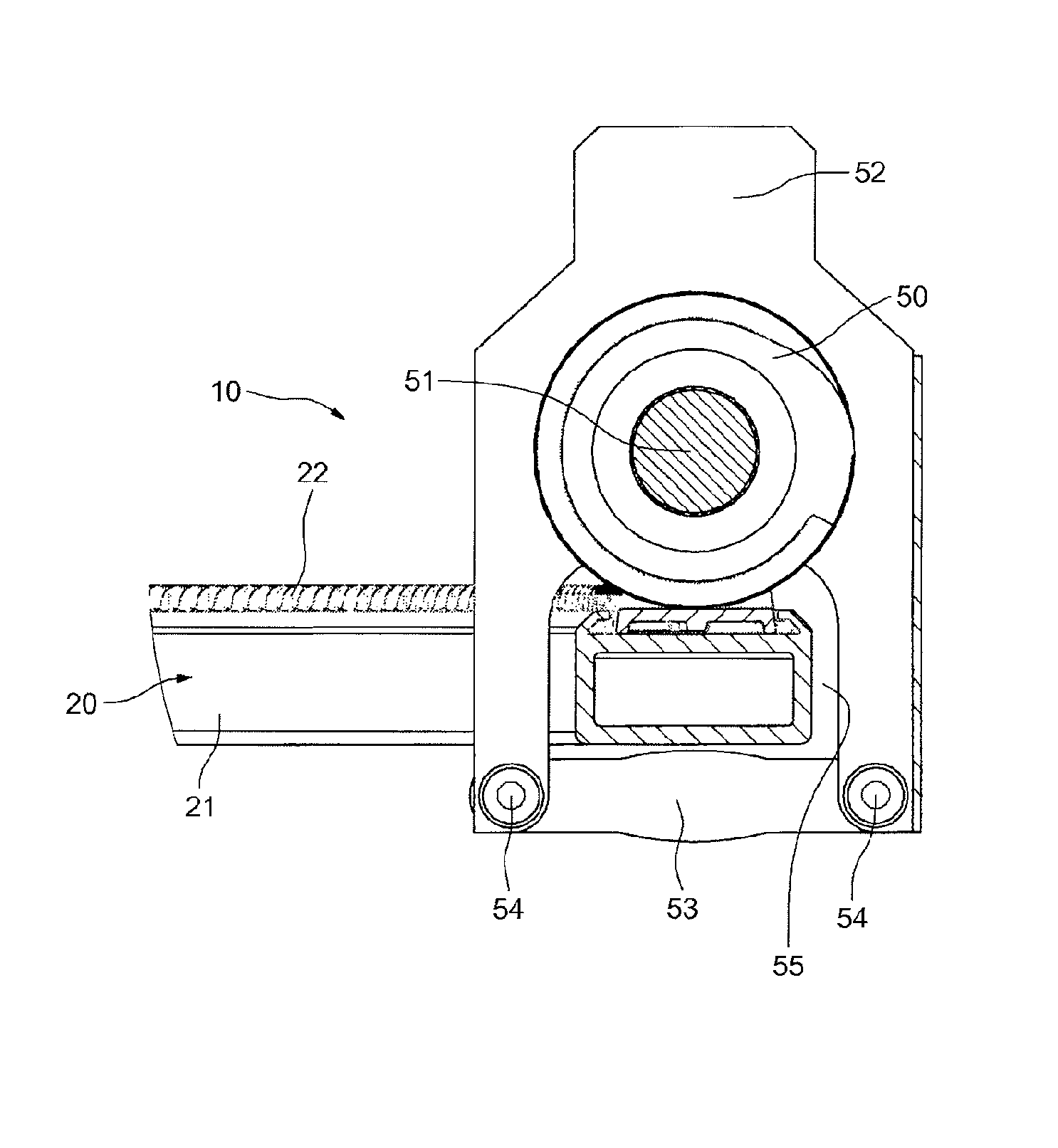 System for effecting the rotational movement of a solar tracker and solar tracking device comprising such a system