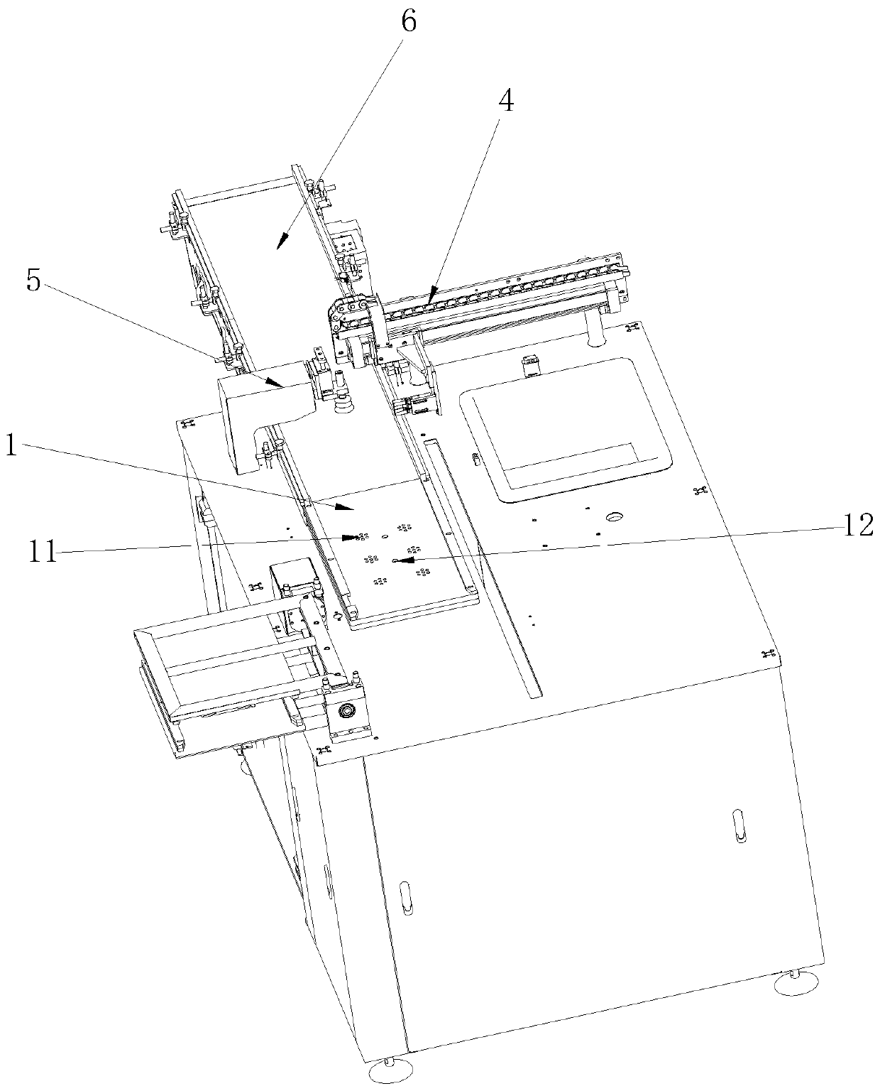 Film taking structure for intelligent bag disassembling system and film taking method thereof