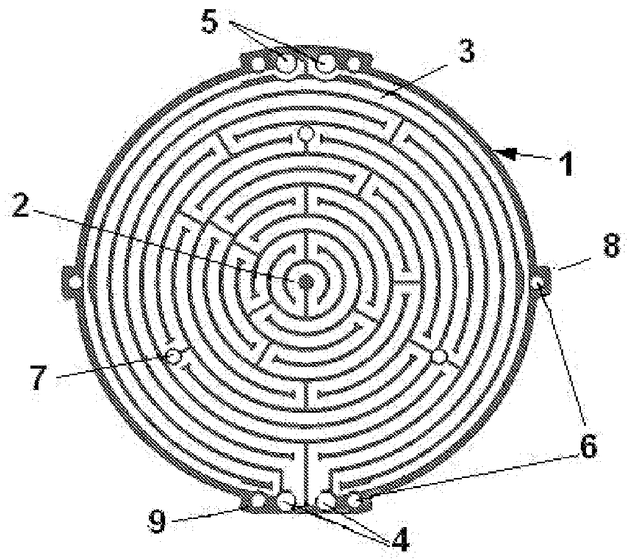 Electrode pattern for resistance heating element and wafer processing apparatus