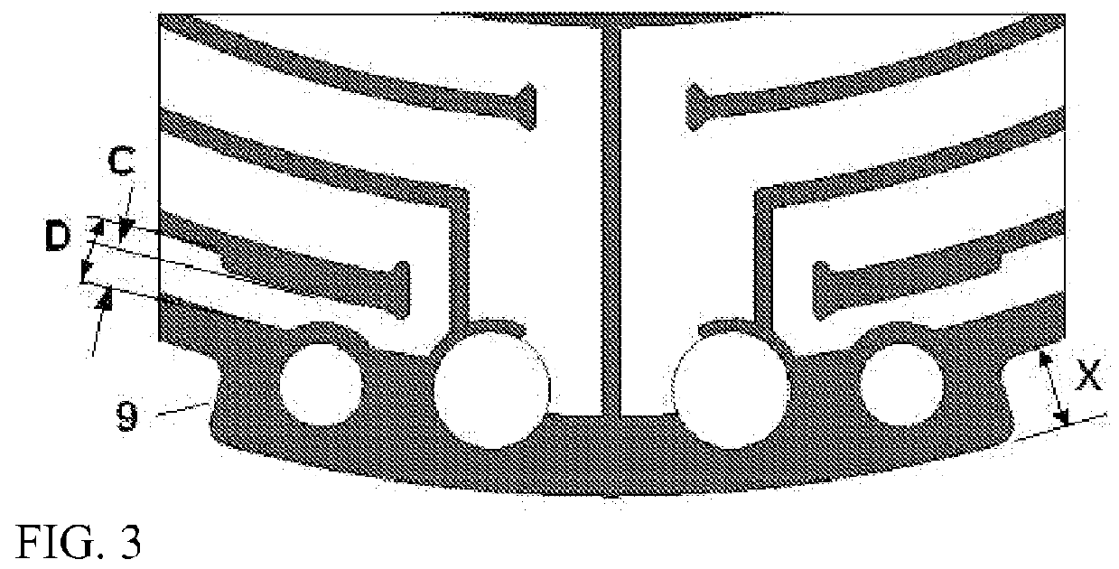 Electrode pattern for resistance heating element and wafer processing apparatus