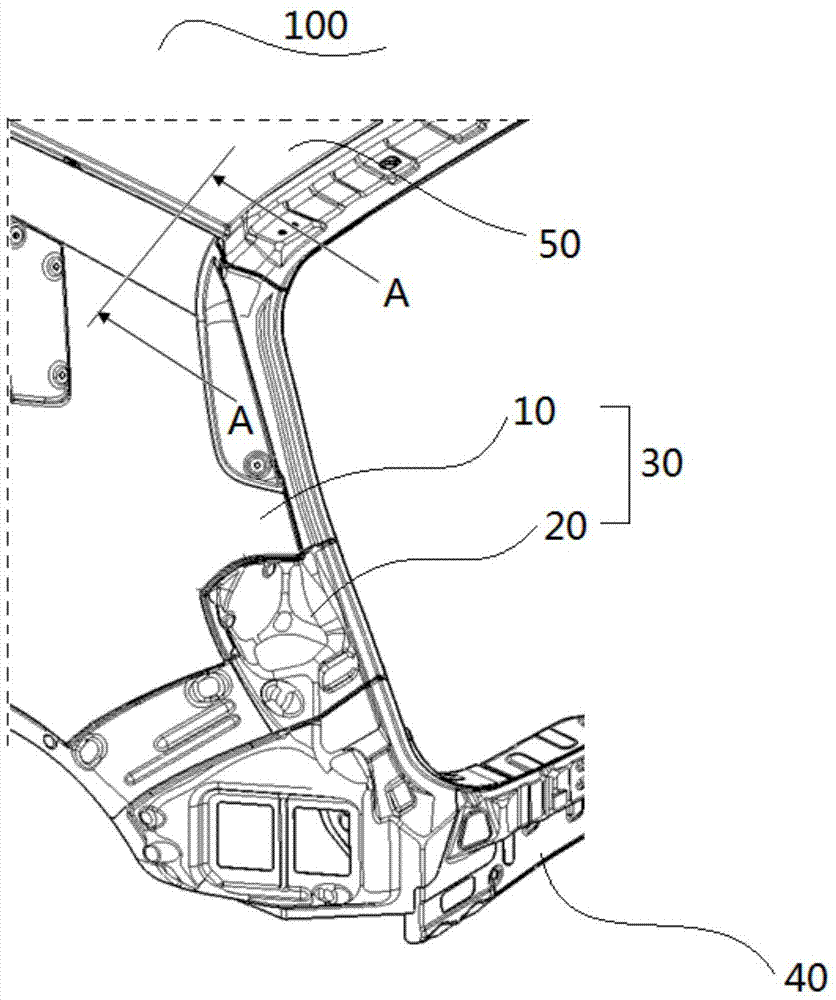 D-pillar structure for automobile and method of making the same