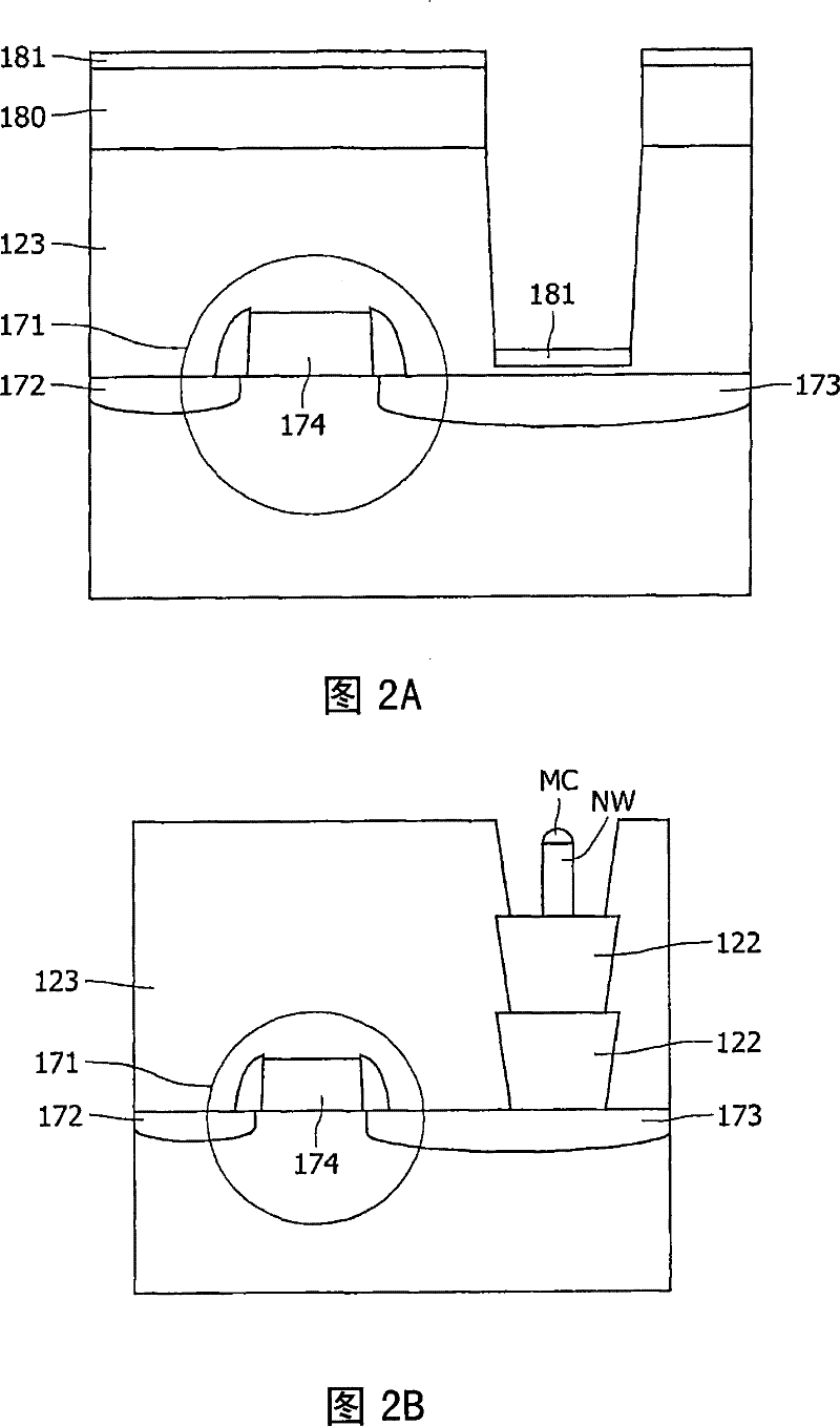 Method for manufacturing an electric device with a layer of conductive material contacted by nanowire