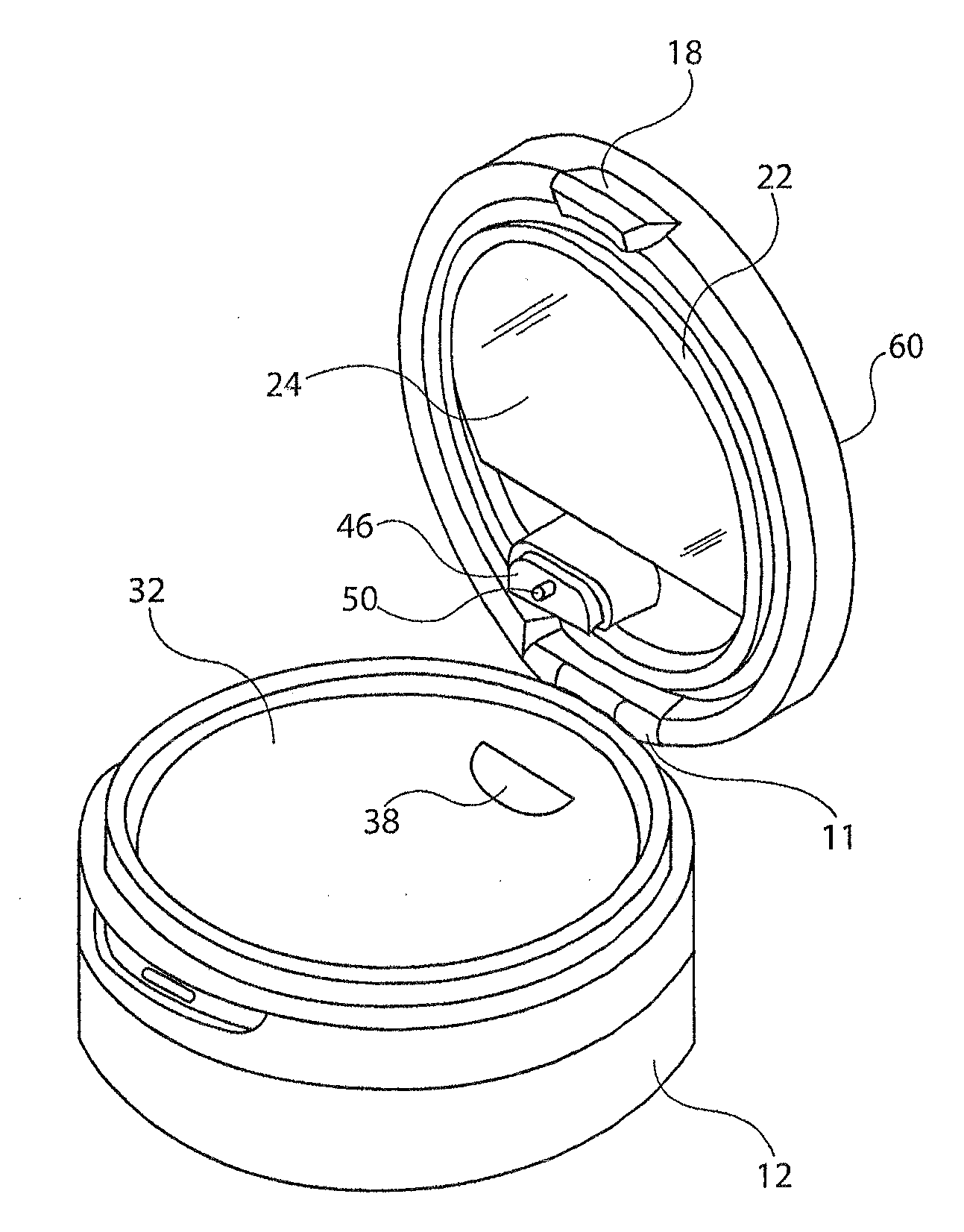 Metered powder-dispensing container