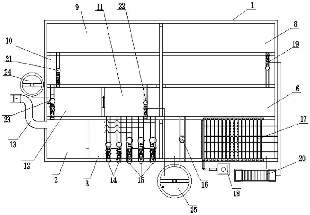 Multi-stage sedimentation tank for wastewater of dust removal and desulfurization equipment