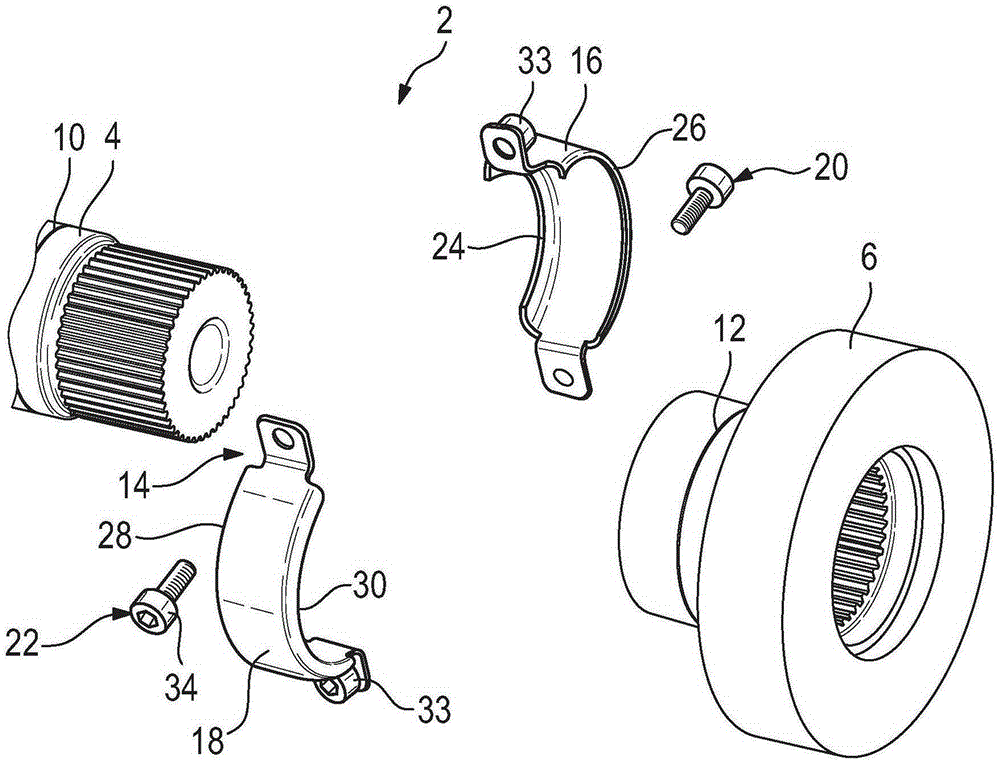 Connection arrangement of torque transmission used for motor vehicle transmission system