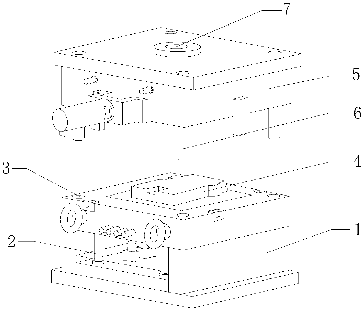 Plastic toy mold capable of oscillating and eliminating bubbles by utilizing acoustic wave transmission