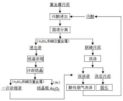 Combined treatment method for heavy metal sludge and waste acid